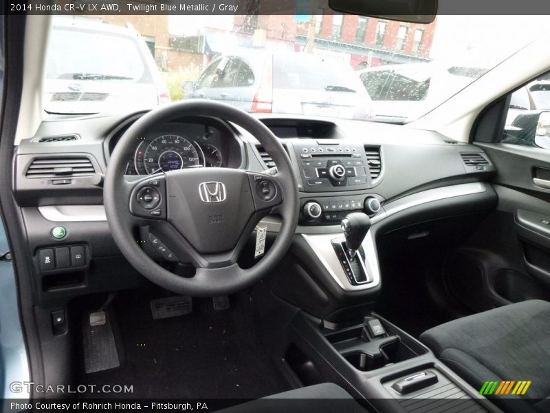 Twilight Blue Metallic / Gray 2014 Honda CR-V LX AWD