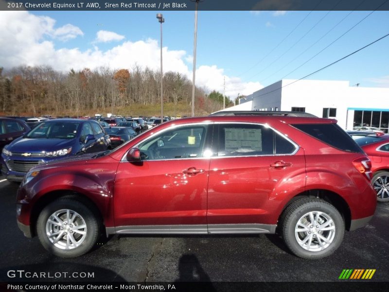 Siren Red Tintcoat / Jet Black 2017 Chevrolet Equinox LT AWD