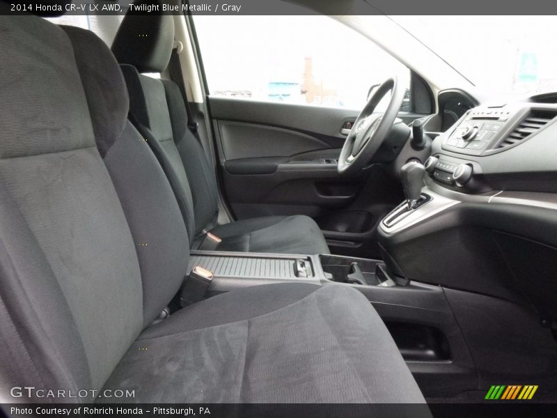 Twilight Blue Metallic / Gray 2014 Honda CR-V LX AWD