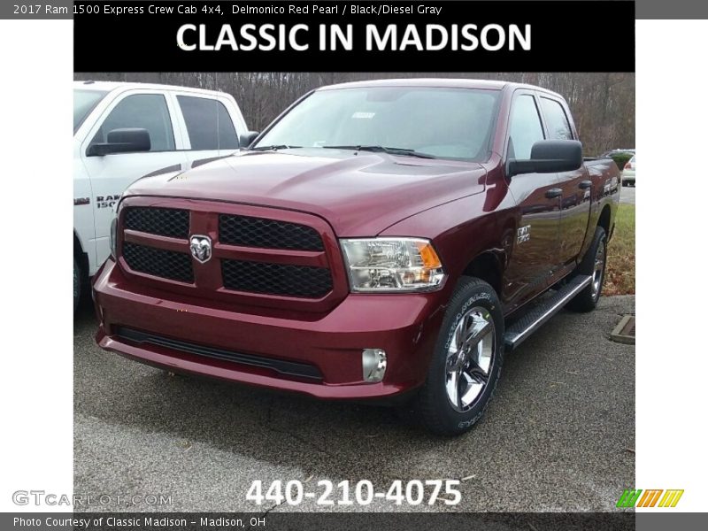 Delmonico Red Pearl / Black/Diesel Gray 2017 Ram 1500 Express Crew Cab 4x4