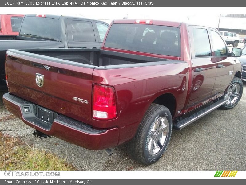 Delmonico Red Pearl / Black/Diesel Gray 2017 Ram 1500 Express Crew Cab 4x4
