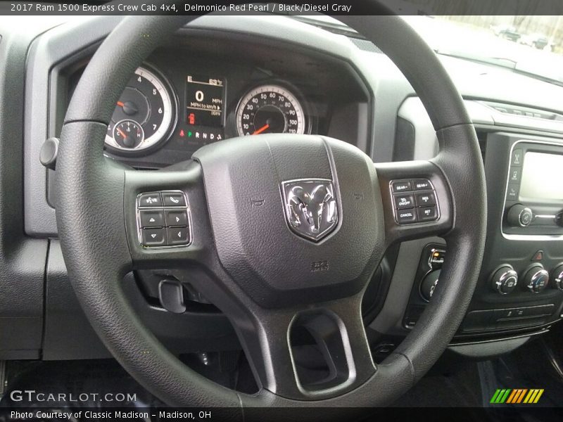 Delmonico Red Pearl / Black/Diesel Gray 2017 Ram 1500 Express Crew Cab 4x4