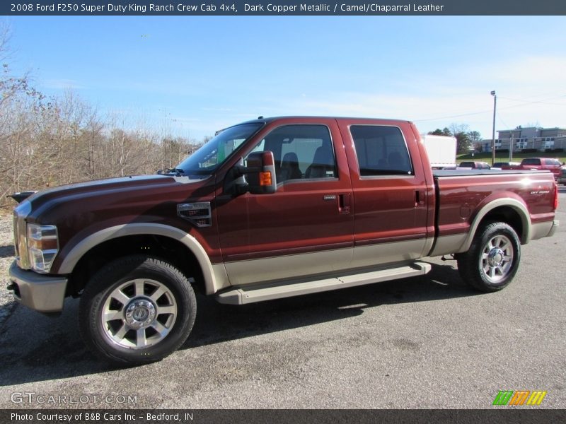 Dark Copper Metallic / Camel/Chaparral Leather 2008 Ford F250 Super Duty King Ranch Crew Cab 4x4