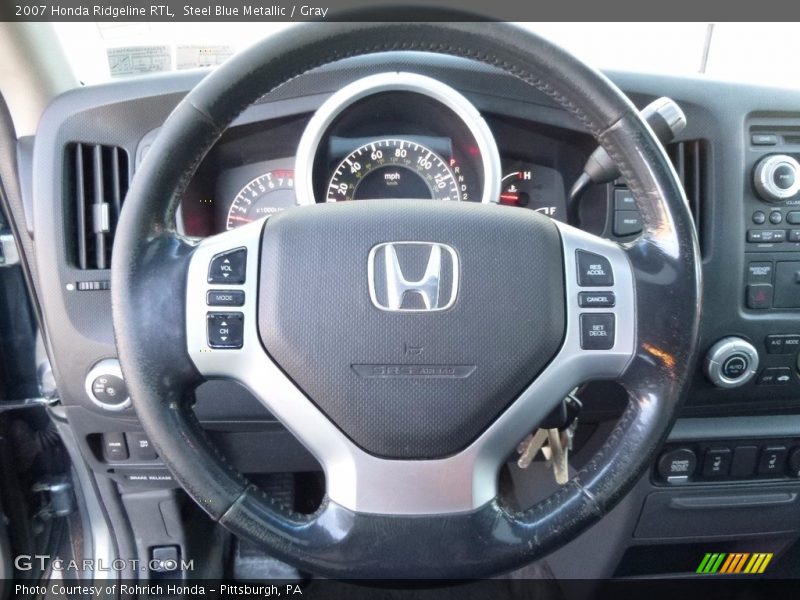 Steel Blue Metallic / Gray 2007 Honda Ridgeline RTL