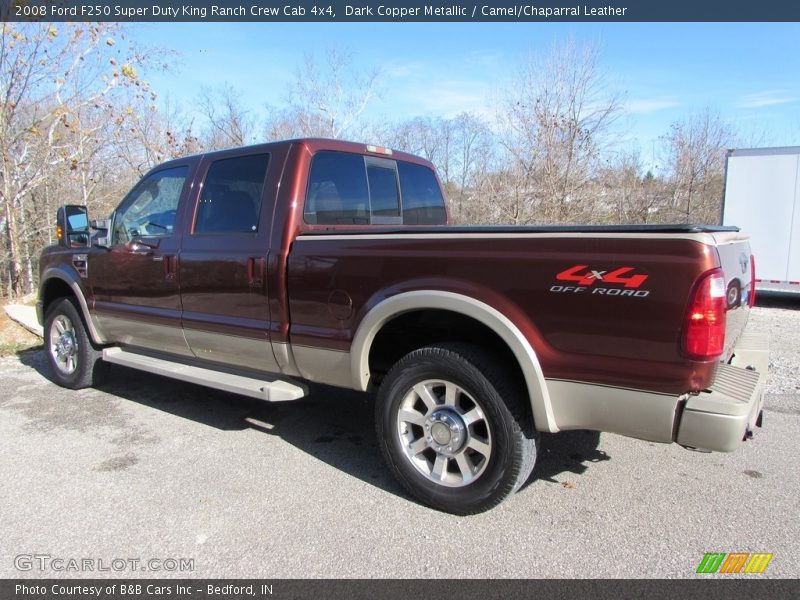 Dark Copper Metallic / Camel/Chaparral Leather 2008 Ford F250 Super Duty King Ranch Crew Cab 4x4