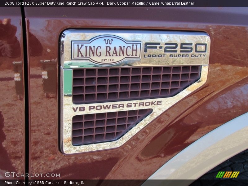 Dark Copper Metallic / Camel/Chaparral Leather 2008 Ford F250 Super Duty King Ranch Crew Cab 4x4