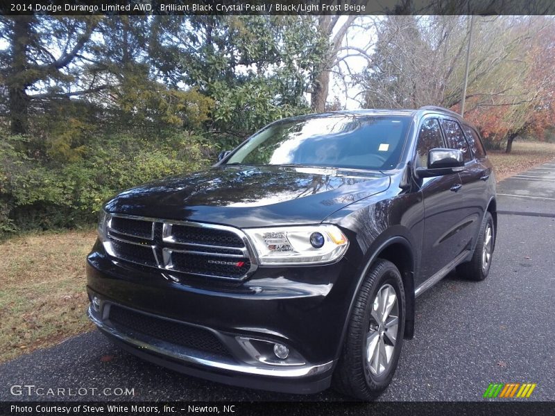 Brilliant Black Crystal Pearl / Black/Light Frost Beige 2014 Dodge Durango Limited AWD