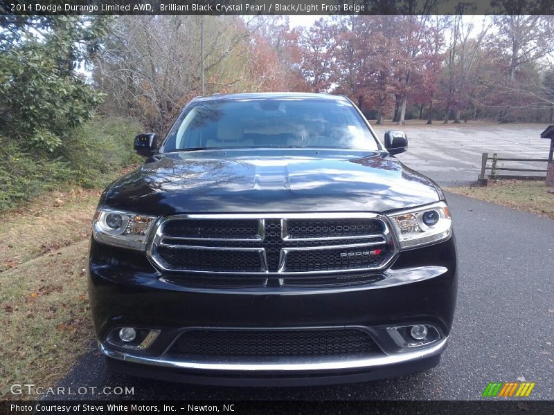 Brilliant Black Crystal Pearl / Black/Light Frost Beige 2014 Dodge Durango Limited AWD