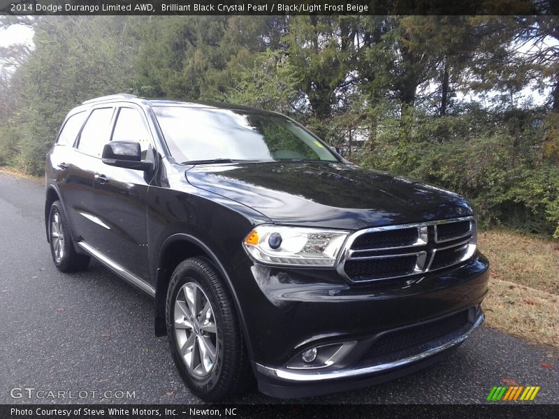 Brilliant Black Crystal Pearl / Black/Light Frost Beige 2014 Dodge Durango Limited AWD