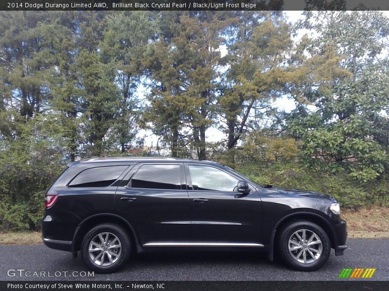 Brilliant Black Crystal Pearl / Black/Light Frost Beige 2014 Dodge Durango Limited AWD