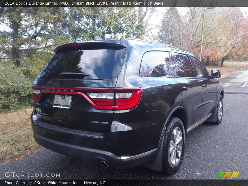 Brilliant Black Crystal Pearl / Black/Light Frost Beige 2014 Dodge Durango Limited AWD