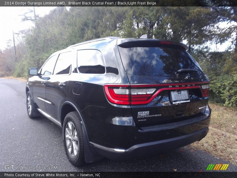 Brilliant Black Crystal Pearl / Black/Light Frost Beige 2014 Dodge Durango Limited AWD