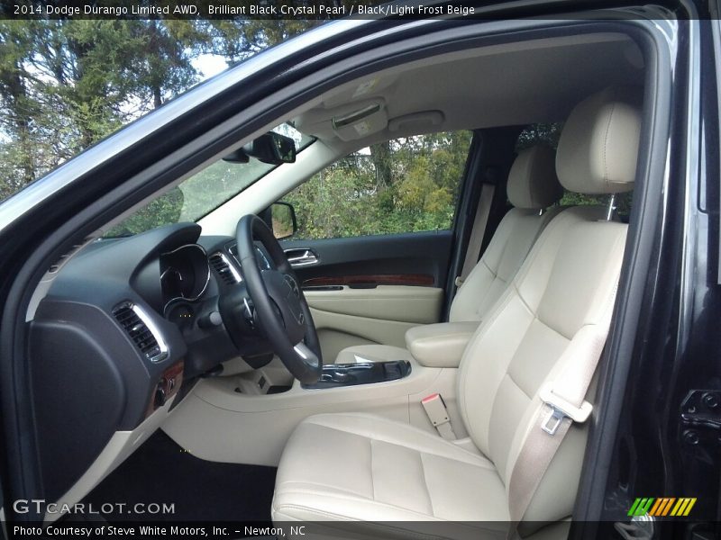 Brilliant Black Crystal Pearl / Black/Light Frost Beige 2014 Dodge Durango Limited AWD