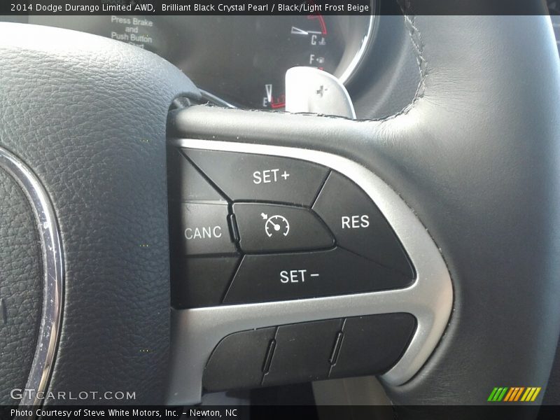 Brilliant Black Crystal Pearl / Black/Light Frost Beige 2014 Dodge Durango Limited AWD