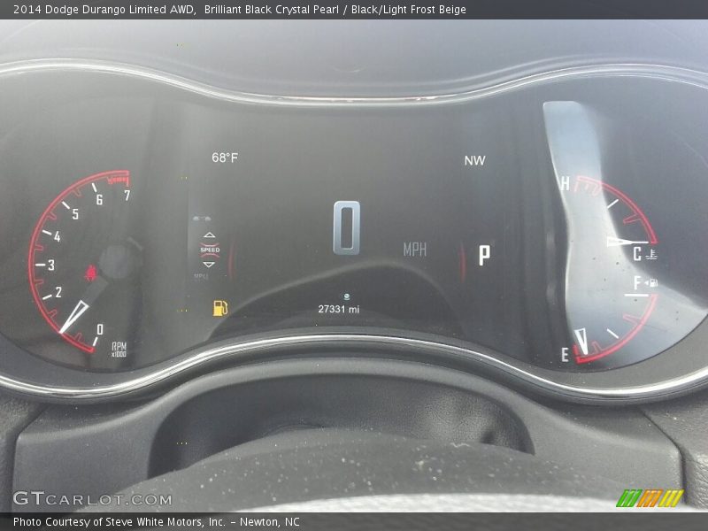 Brilliant Black Crystal Pearl / Black/Light Frost Beige 2014 Dodge Durango Limited AWD