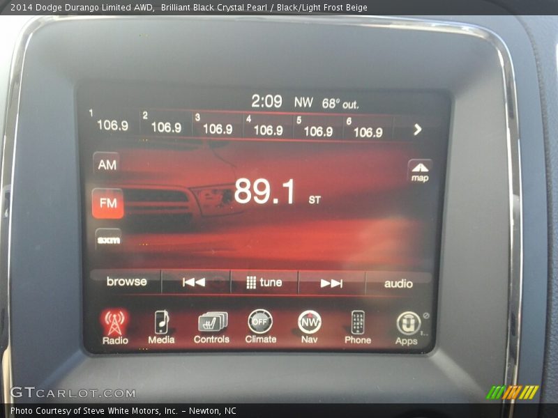 Brilliant Black Crystal Pearl / Black/Light Frost Beige 2014 Dodge Durango Limited AWD