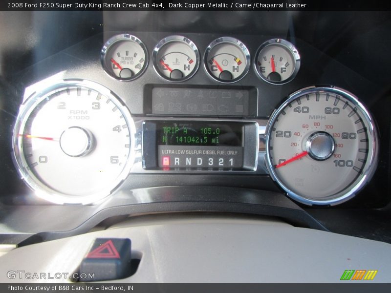 Dark Copper Metallic / Camel/Chaparral Leather 2008 Ford F250 Super Duty King Ranch Crew Cab 4x4