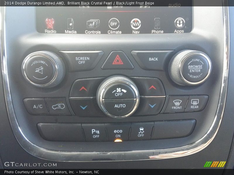 Brilliant Black Crystal Pearl / Black/Light Frost Beige 2014 Dodge Durango Limited AWD