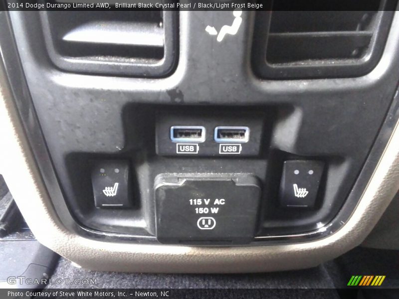 Brilliant Black Crystal Pearl / Black/Light Frost Beige 2014 Dodge Durango Limited AWD