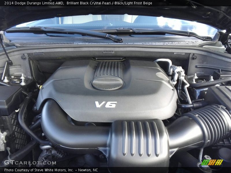 Brilliant Black Crystal Pearl / Black/Light Frost Beige 2014 Dodge Durango Limited AWD