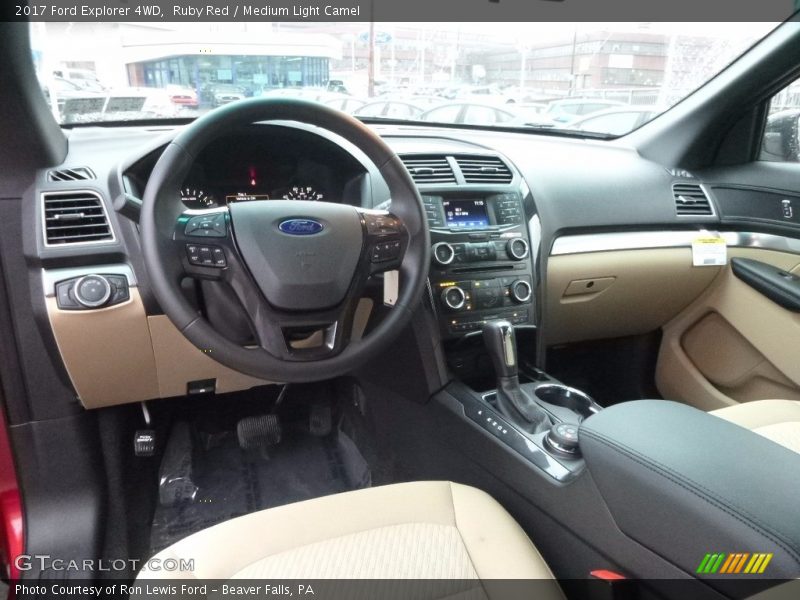 Ruby Red / Medium Light Camel 2017 Ford Explorer 4WD