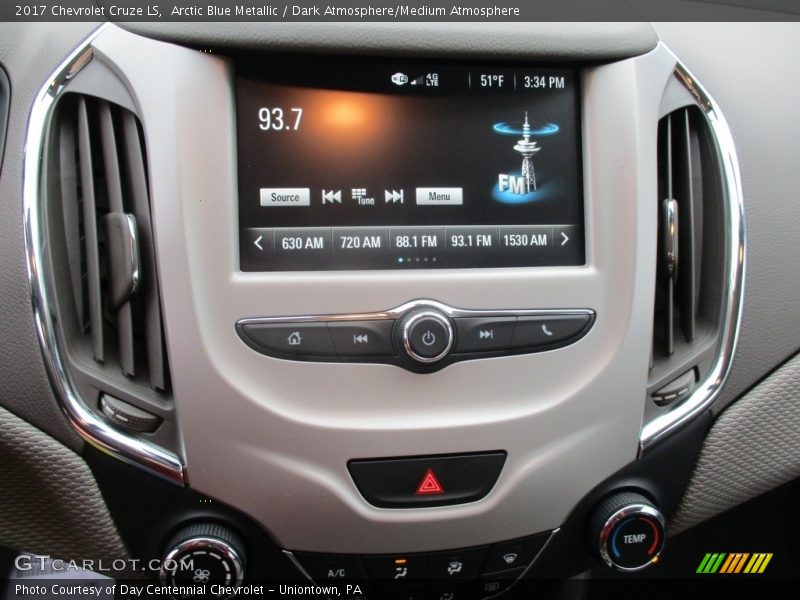 Arctic Blue Metallic / Dark Atmosphere/Medium Atmosphere 2017 Chevrolet Cruze LS
