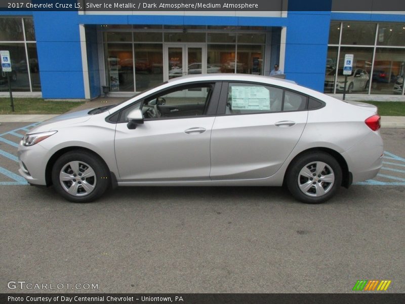 Silver Ice Metallic / Dark Atmosphere/Medium Atmosphere 2017 Chevrolet Cruze LS