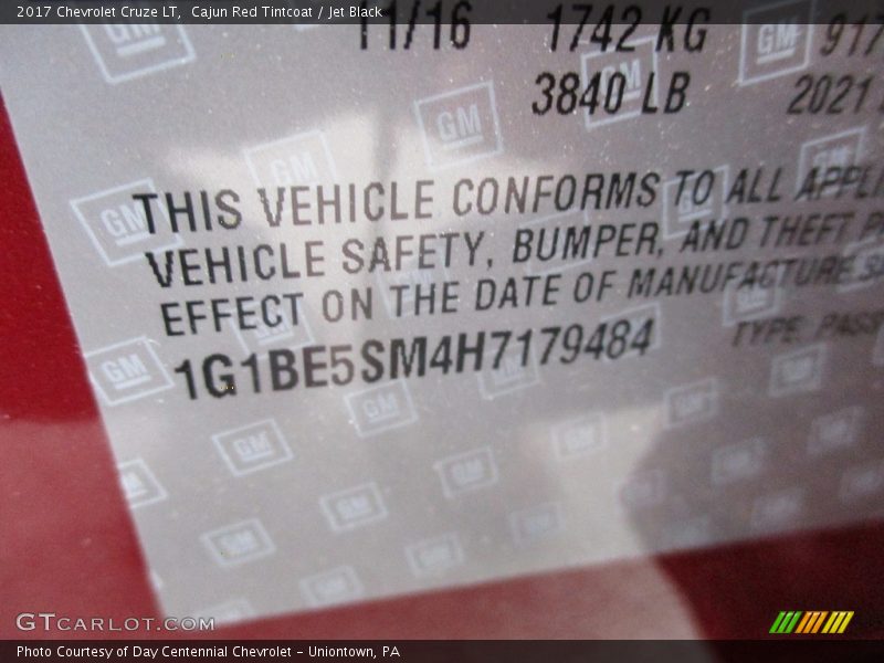 Cajun Red Tintcoat / Jet Black 2017 Chevrolet Cruze LT