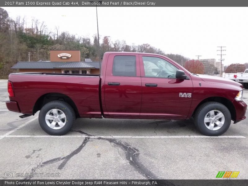 Delmonico Red Pearl / Black/Diesel Gray 2017 Ram 1500 Express Quad Cab 4x4