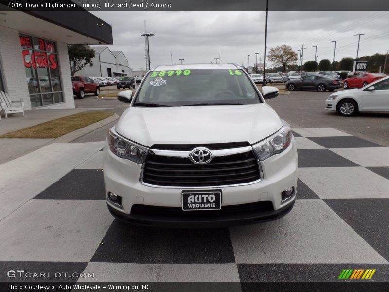 Blizzard Pearl / Almond 2016 Toyota Highlander Limited
