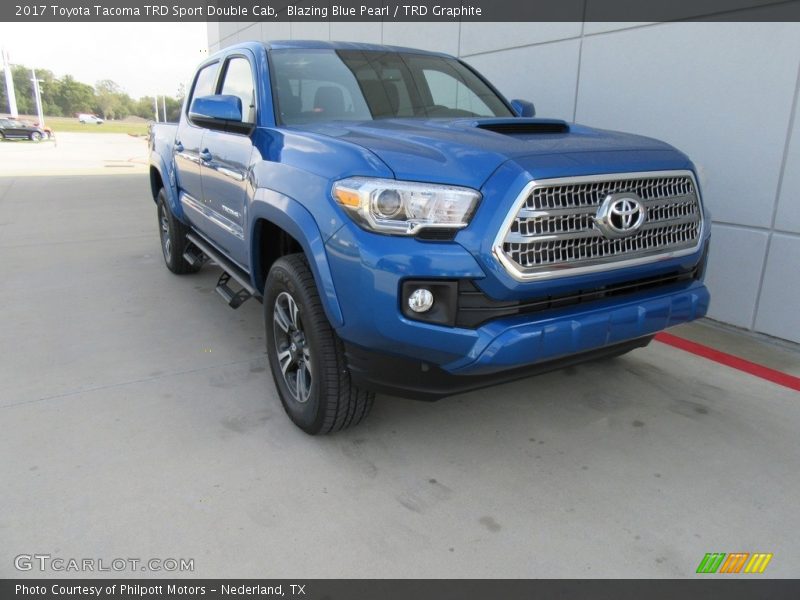 Blazing Blue Pearl / TRD Graphite 2017 Toyota Tacoma TRD Sport Double Cab