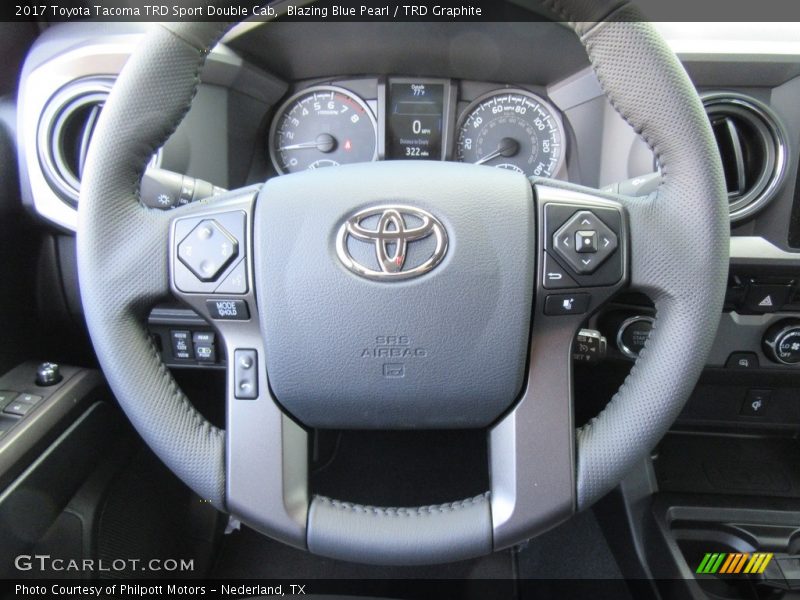 Blazing Blue Pearl / TRD Graphite 2017 Toyota Tacoma TRD Sport Double Cab
