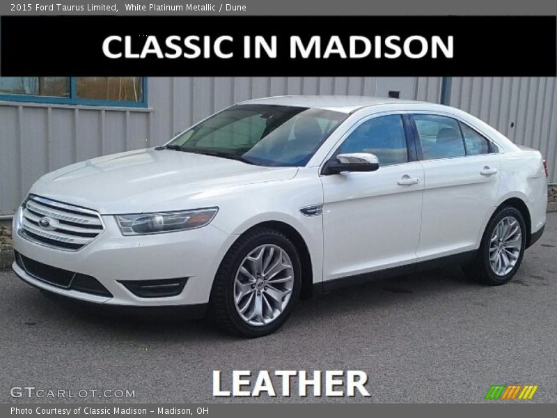 White Platinum Metallic / Dune 2015 Ford Taurus Limited