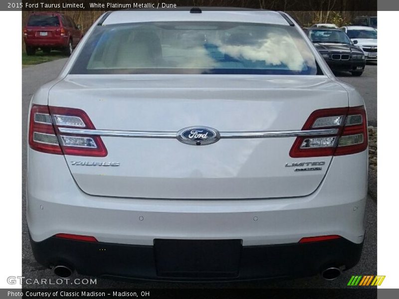 White Platinum Metallic / Dune 2015 Ford Taurus Limited