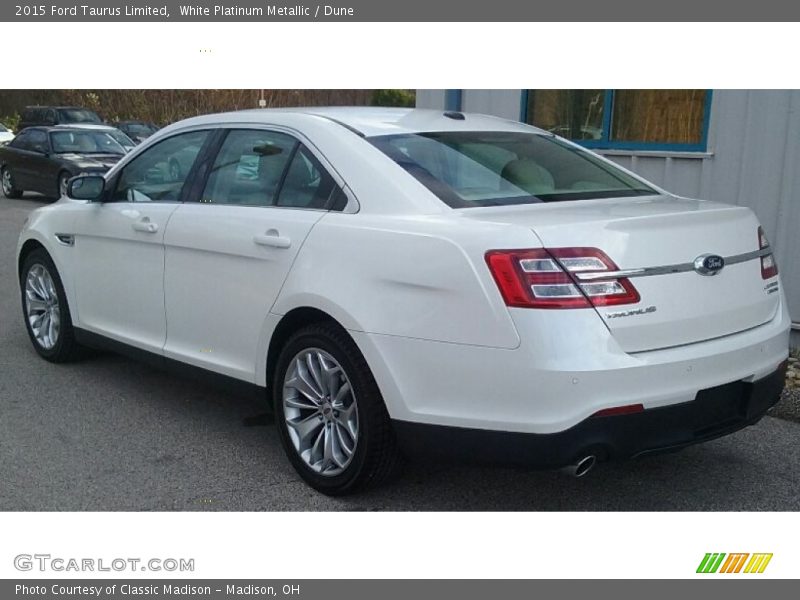 White Platinum Metallic / Dune 2015 Ford Taurus Limited
