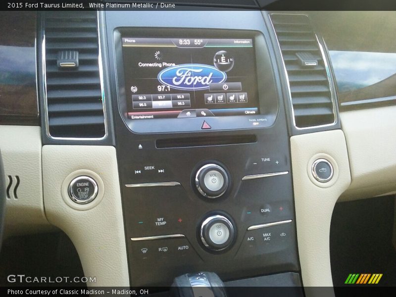White Platinum Metallic / Dune 2015 Ford Taurus Limited