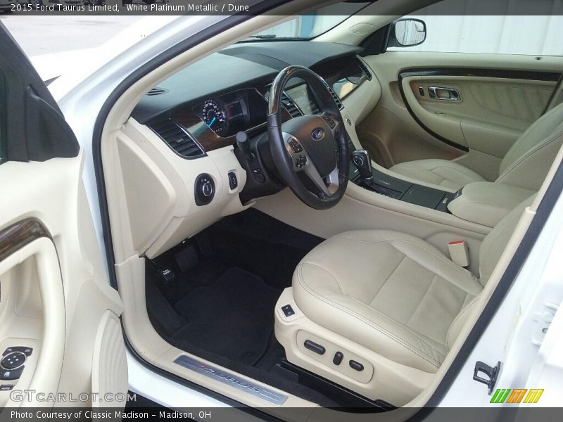 White Platinum Metallic / Dune 2015 Ford Taurus Limited