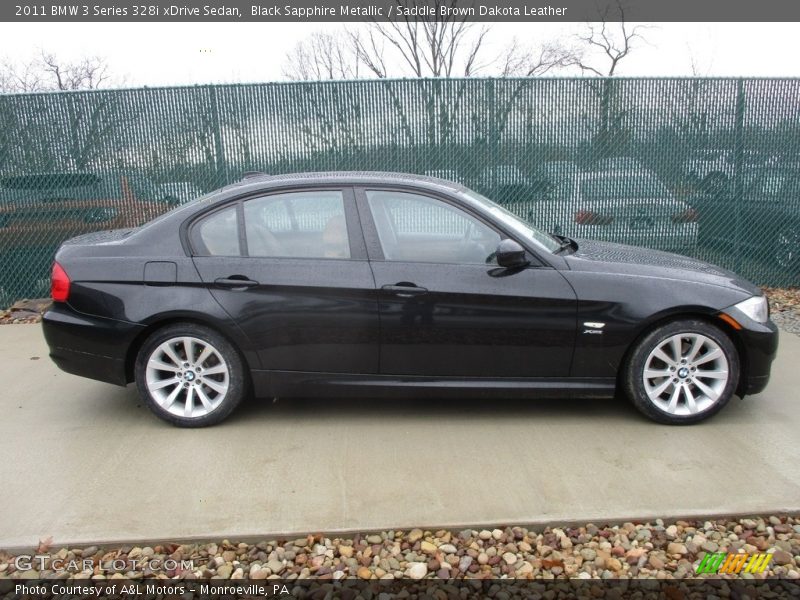 Black Sapphire Metallic / Saddle Brown Dakota Leather 2011 BMW 3 Series 328i xDrive Sedan
