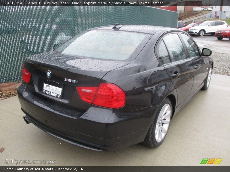 Black Sapphire Metallic / Saddle Brown Dakota Leather 2011 BMW 3 Series 328i xDrive Sedan