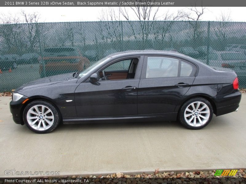 Black Sapphire Metallic / Saddle Brown Dakota Leather 2011 BMW 3 Series 328i xDrive Sedan