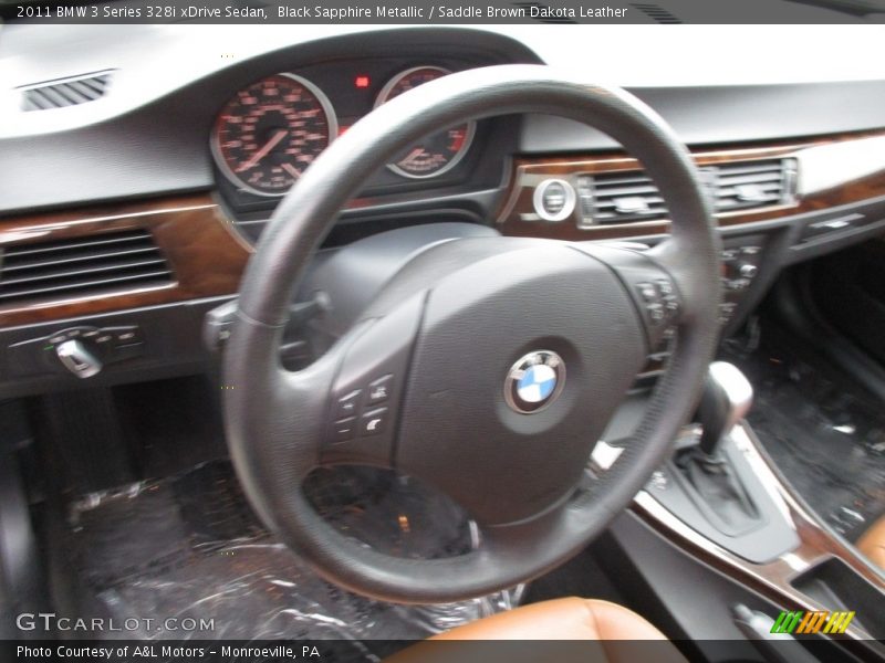Black Sapphire Metallic / Saddle Brown Dakota Leather 2011 BMW 3 Series 328i xDrive Sedan