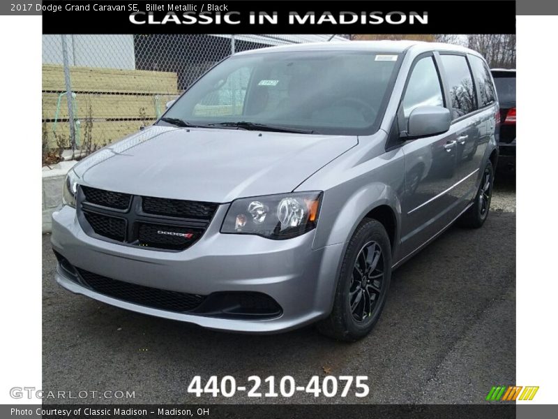 Billet Metallic / Black 2017 Dodge Grand Caravan SE