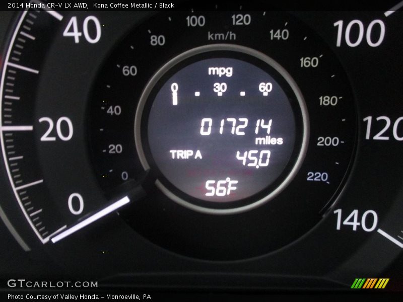 Kona Coffee Metallic / Black 2014 Honda CR-V LX AWD