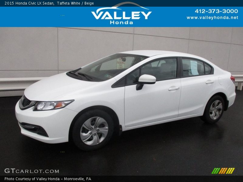 Taffeta White / Beige 2015 Honda Civic LX Sedan