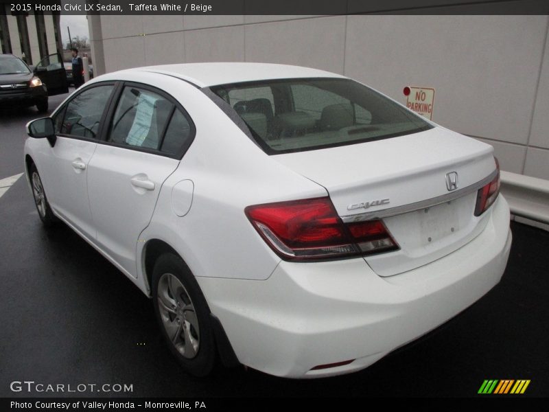 Taffeta White / Beige 2015 Honda Civic LX Sedan