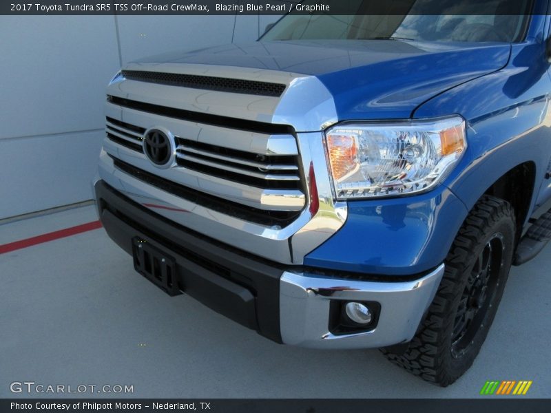 Blazing Blue Pearl / Graphite 2017 Toyota Tundra SR5 TSS Off-Road CrewMax