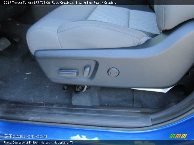 Blazing Blue Pearl / Graphite 2017 Toyota Tundra SR5 TSS Off-Road CrewMax
