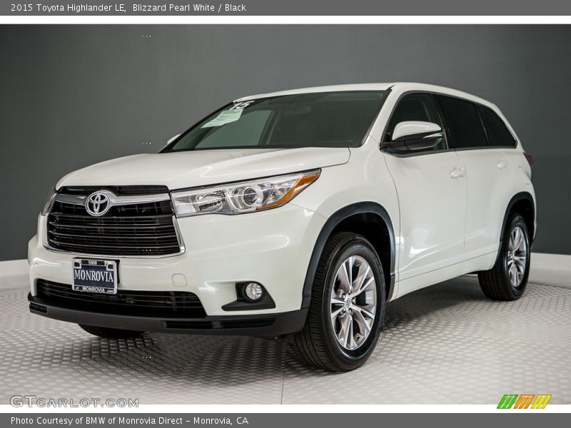 Blizzard Pearl White / Black 2015 Toyota Highlander LE