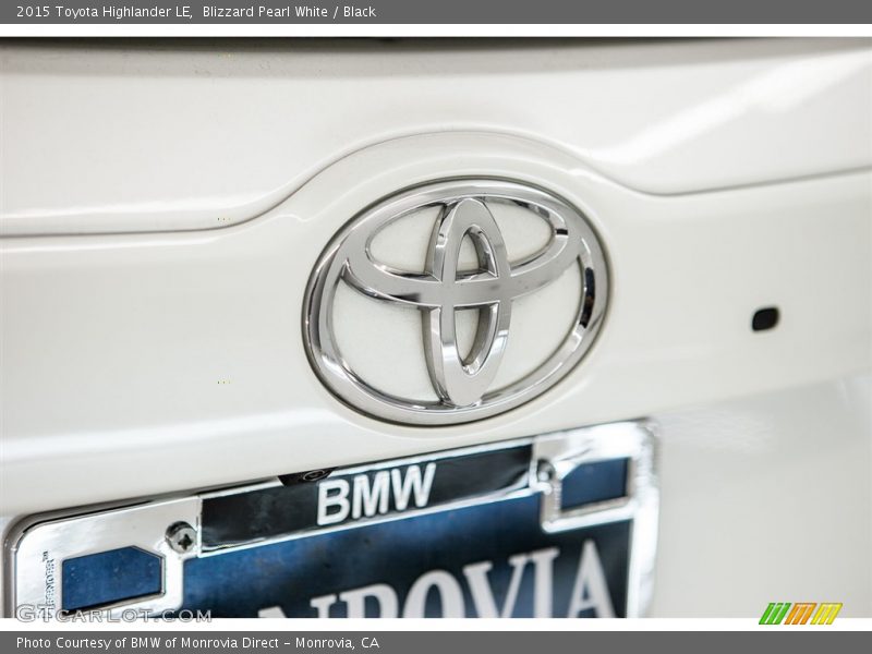 Blizzard Pearl White / Black 2015 Toyota Highlander LE
