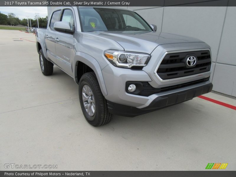Silver Sky Metallic / Cement Gray 2017 Toyota Tacoma SR5 Double Cab